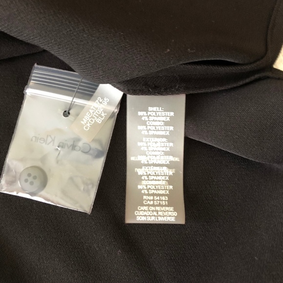 NWT Calvin Klein black sleevless w/b&w tie waist - Picture 6 of 11